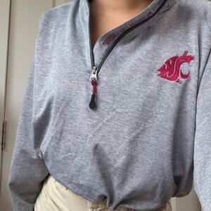 Washington State Crop 1/4 zip  Sweatshirt Vintage Large
